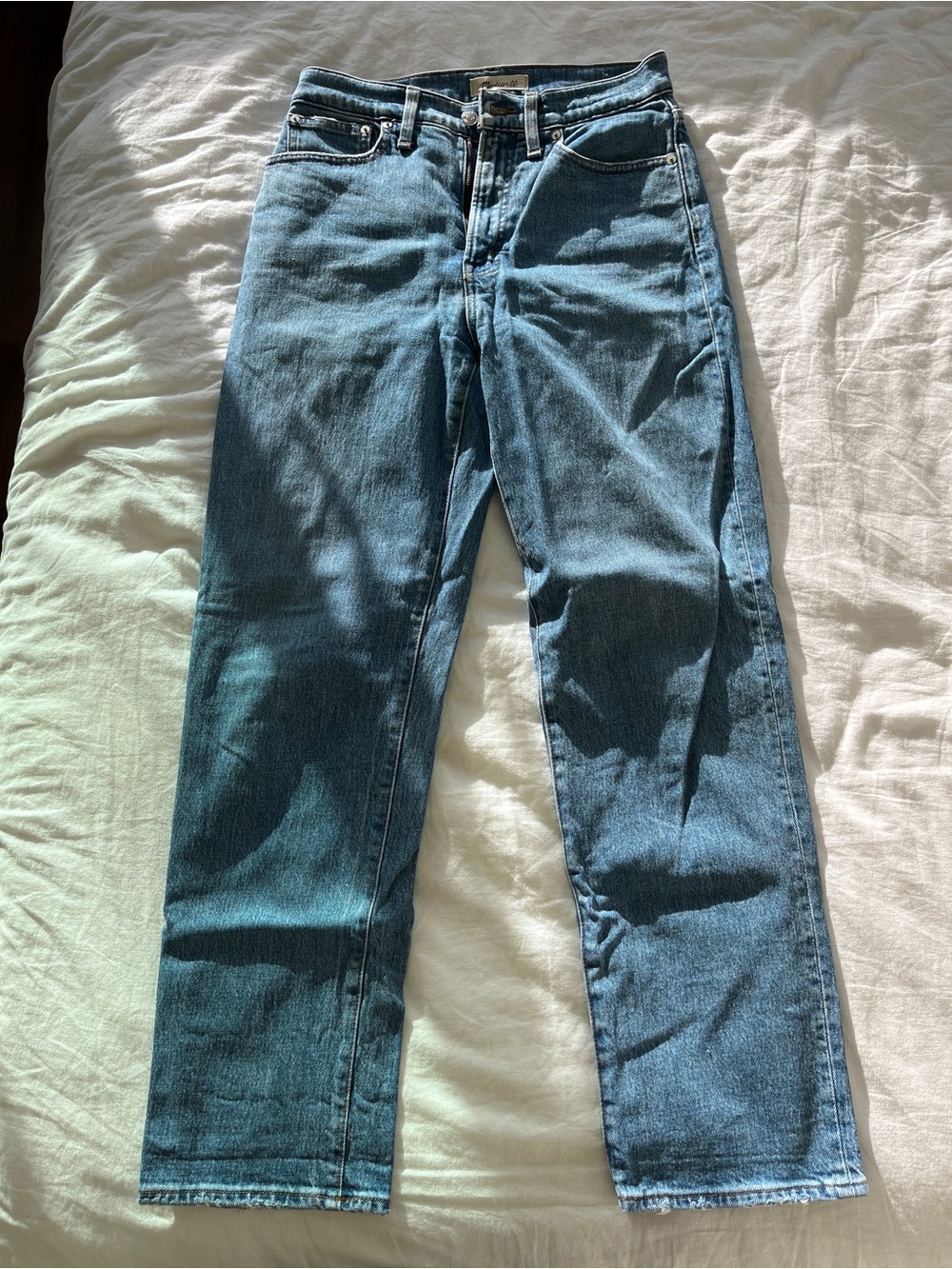 Madewell Straight-Leg Midwash Denim Jeans